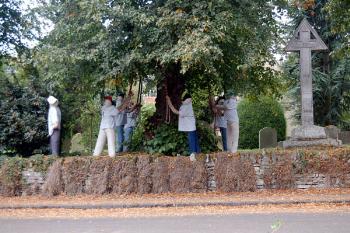 Sinister scarecrows at Stagsden church September 2007